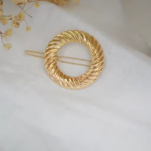 Barrette ronde dorée – Selena