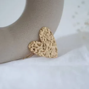 Barrette cœur doré martelé – Abby