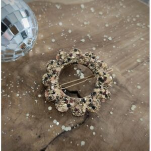 Barrette ronde Black and Gold