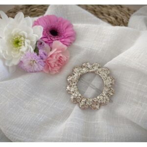 Barrette ronde mix champagne